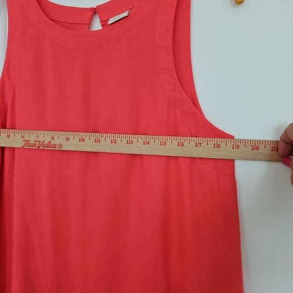 A New Day - Pink Coral Linen Blend Sleeveless Dress Size Medium Classic, summer - Picture 4 of 8